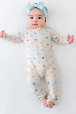 Zippered Romper in Pastel Mickey Mouse