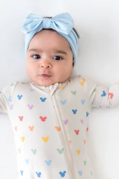 Zippered Romper in Pastel Mickey Mouse