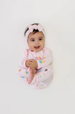 Zippered Romper in Sakura Ice Cream