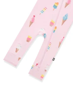 Zippered Romper in Sakura Ice Cream