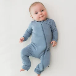 Zippered Romper in Slate