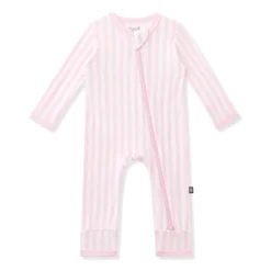Zippered Romper in Small Sakura Stripe