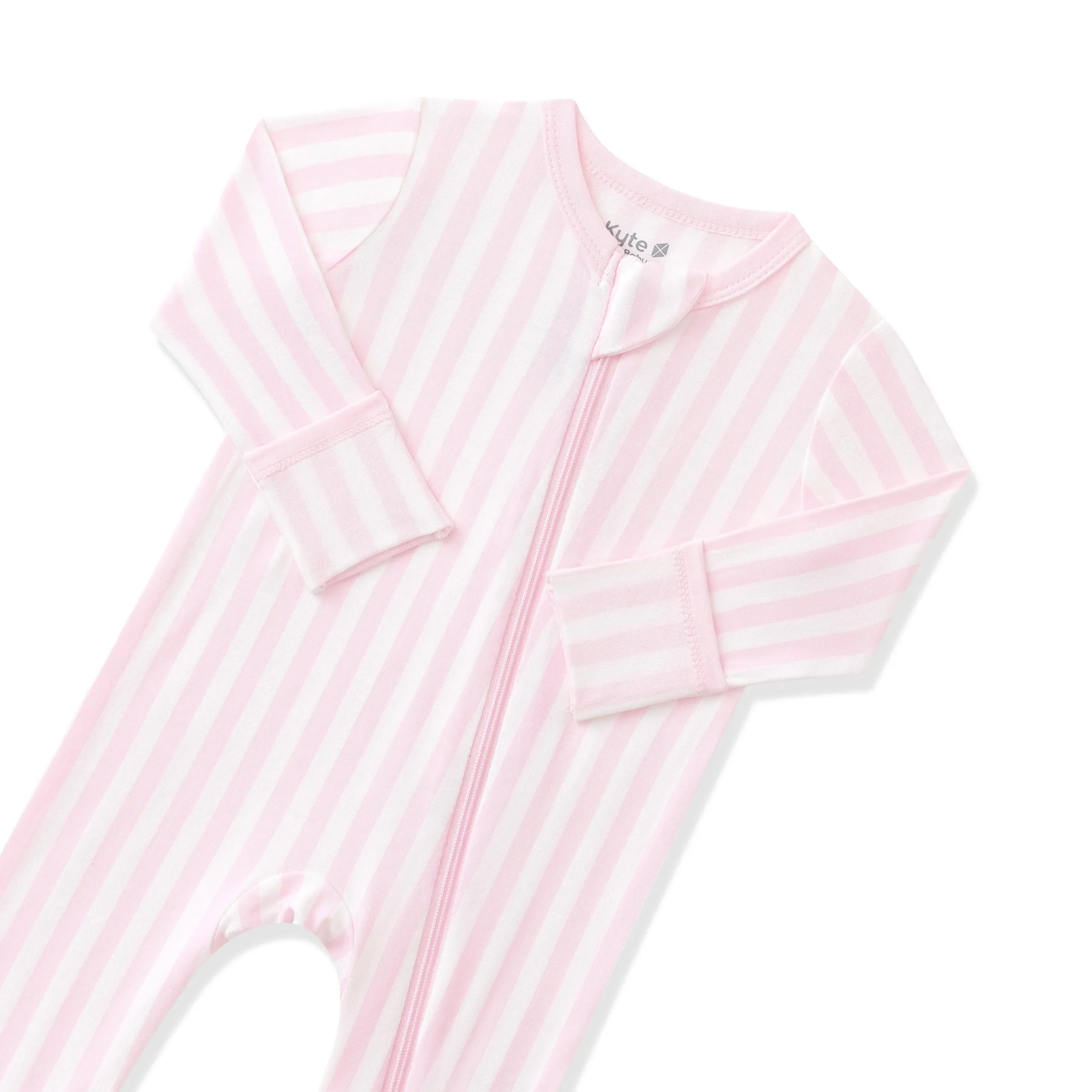 Zippered Romper in Small Sakura Stripe