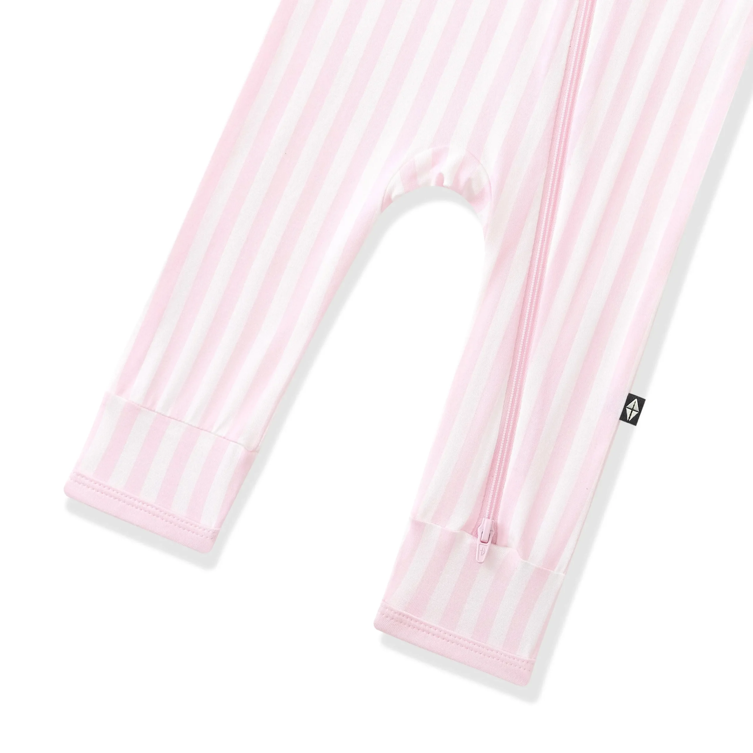 Zippered Romper in Small Sakura Stripe
