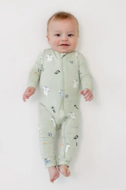 Zippered Romper in Soccer