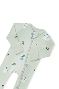 Zippered Romper in Soccer