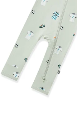 Zippered Romper in Soccer