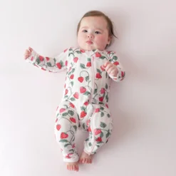 Zippered Romper in Strawberry Fields