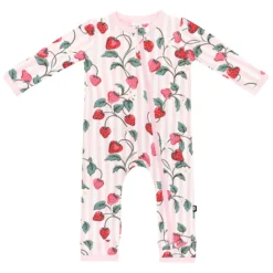 Zippered Romper in Strawberry Fields