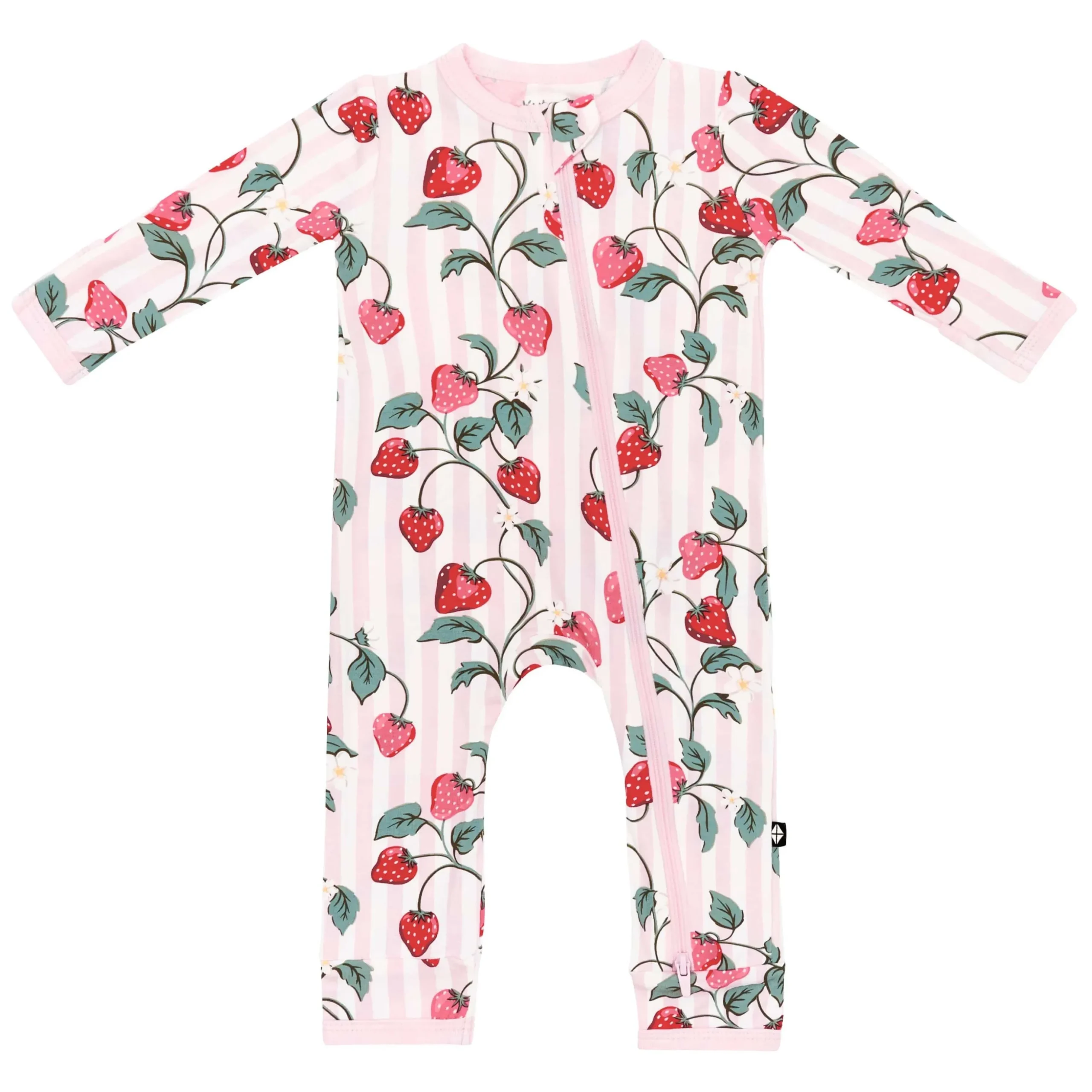 Zippered Romper in Strawberry Fields