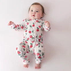 Zippered Romper in Strawberry Fields