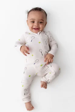 Zippered Romper in Tennis