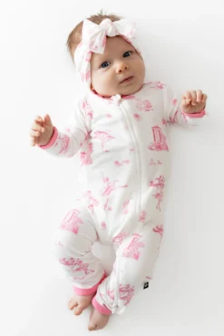 Zippered Romper in Toile Ballet