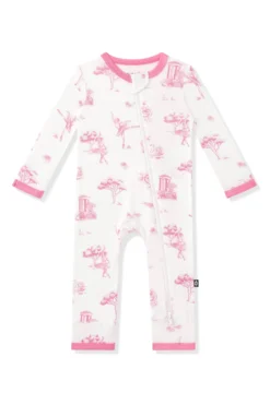 Zippered Romper in Toile Ballet
