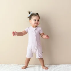 Zippered Shortall Romper in Blush