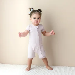 Zippered Shortall Romper in Blush