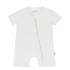 Zippered Shortall Romper in Oat