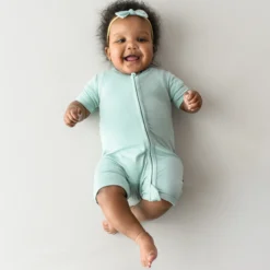 Zippered Shortall Romper in Sage