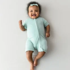 Zippered Shortall Romper in Sage
