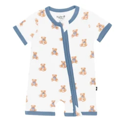 Zippered Shortall Romper in Teddy Bear