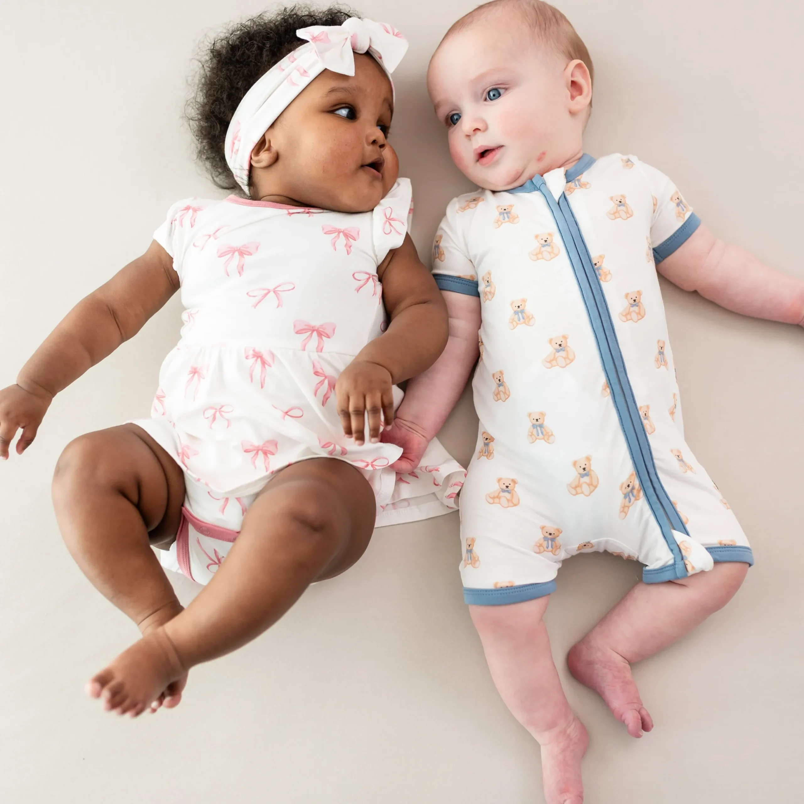 Zippered Shortall Romper in Teddy Bear