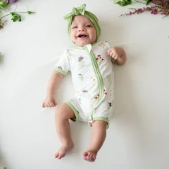 Zippered Shortall Romper in Wildflower