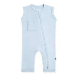Zippered Sleeveless Romper in Breeze