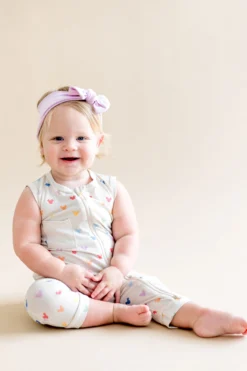 Zippered Sleeveless Romper in Pastel Mickey Mouse