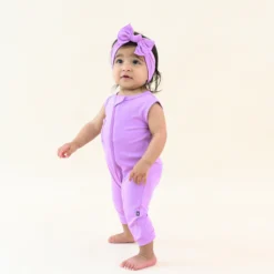 Zippered Sleeveless Romper in Poi