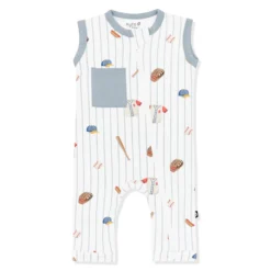 Zippered Sleeveless Romper in Home Run