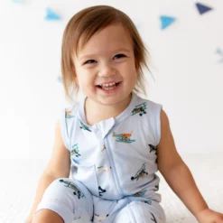 Zippered Sleeveless Romper in Take Off
