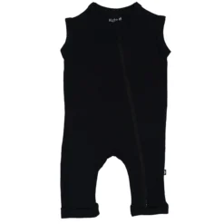 Zippered Sleeveless Romper in Midnight