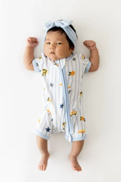 Zipper Shortall Romper in Amalfi Coast