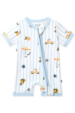 Zipper Shortall Romper in Amalfi Coast