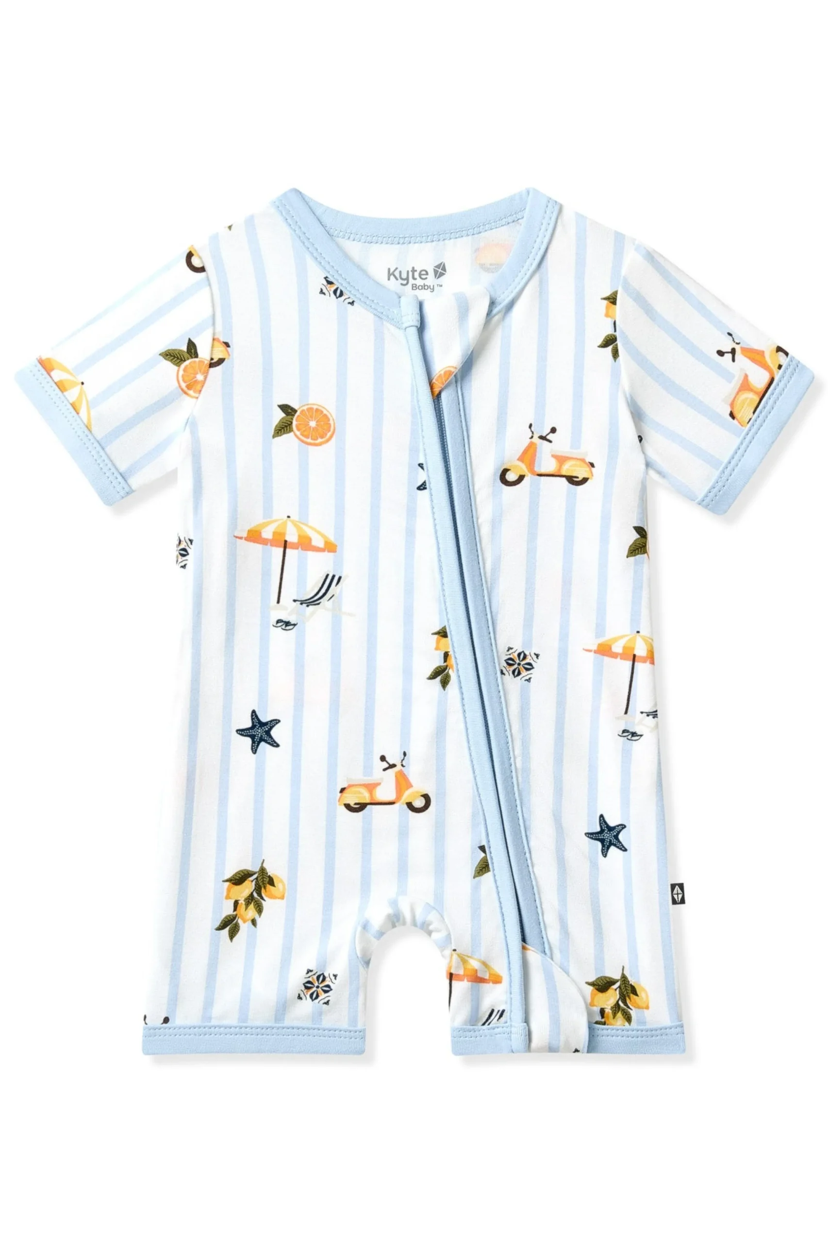Zipper Shortall Romper in Amalfi Coast