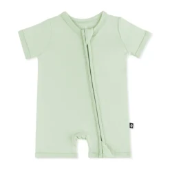 Zipper Shortall Romper in Basil