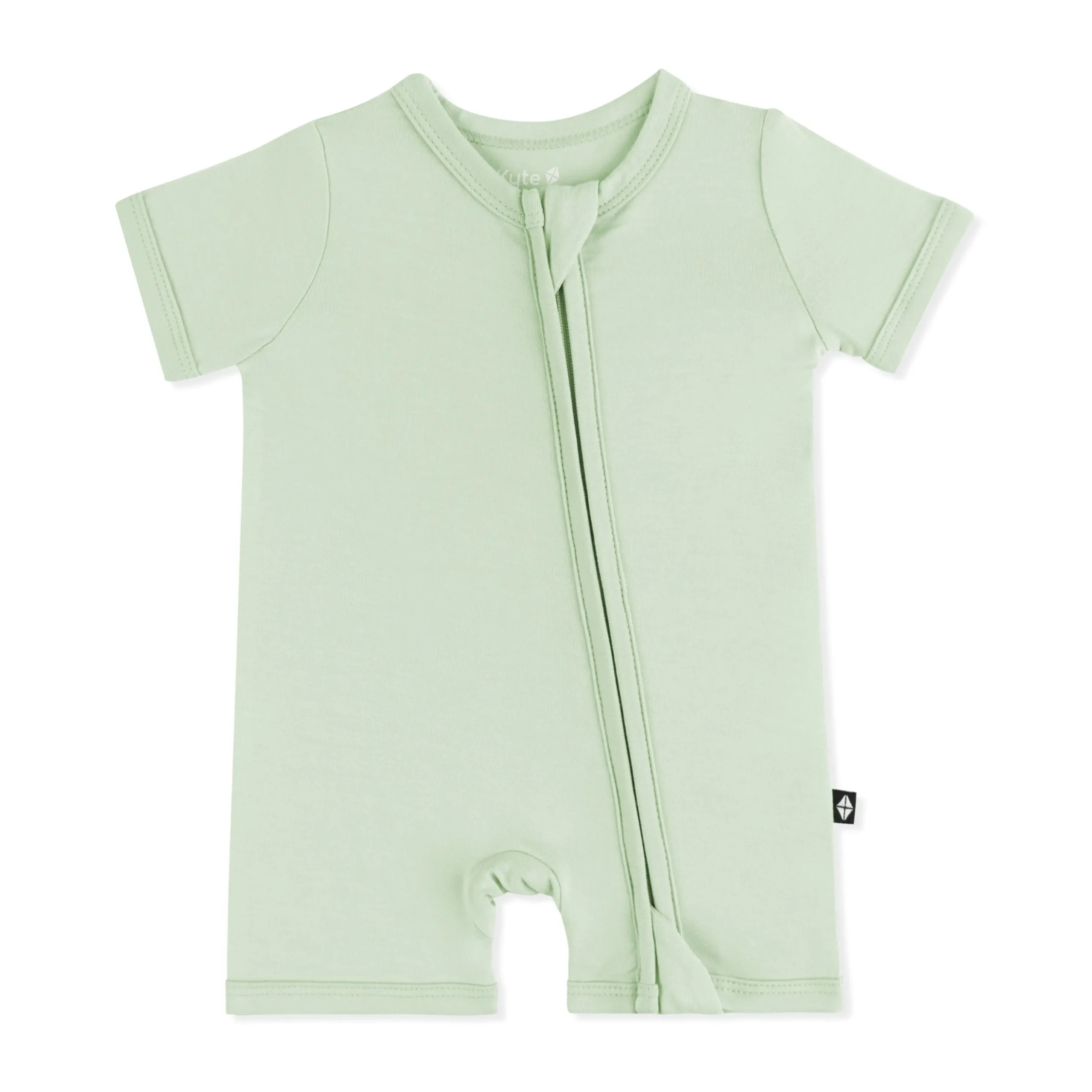 Zipper Shortall Romper in Basil