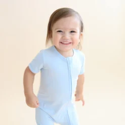 Zipper Shortall Romper in Breeze