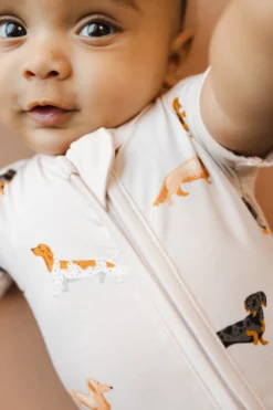 Zipper Shortall Romper in Dachshund