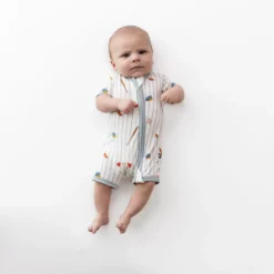 Zipper Shortall Romper in Home Run