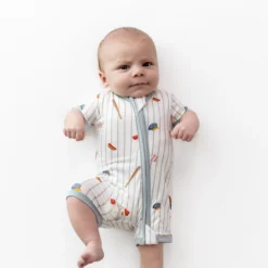 Zipper Shortall Romper in Home Run