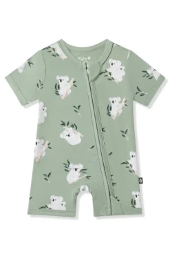 Zipper Shortall Romper in Koala