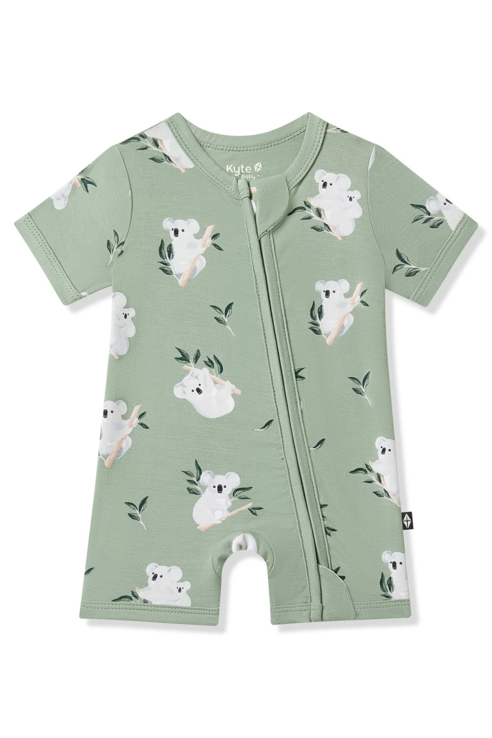 Zipper Shortall Romper in Koala