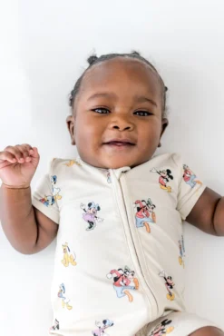 Zipper Shortall Romper in Mickey Mouse and Friends