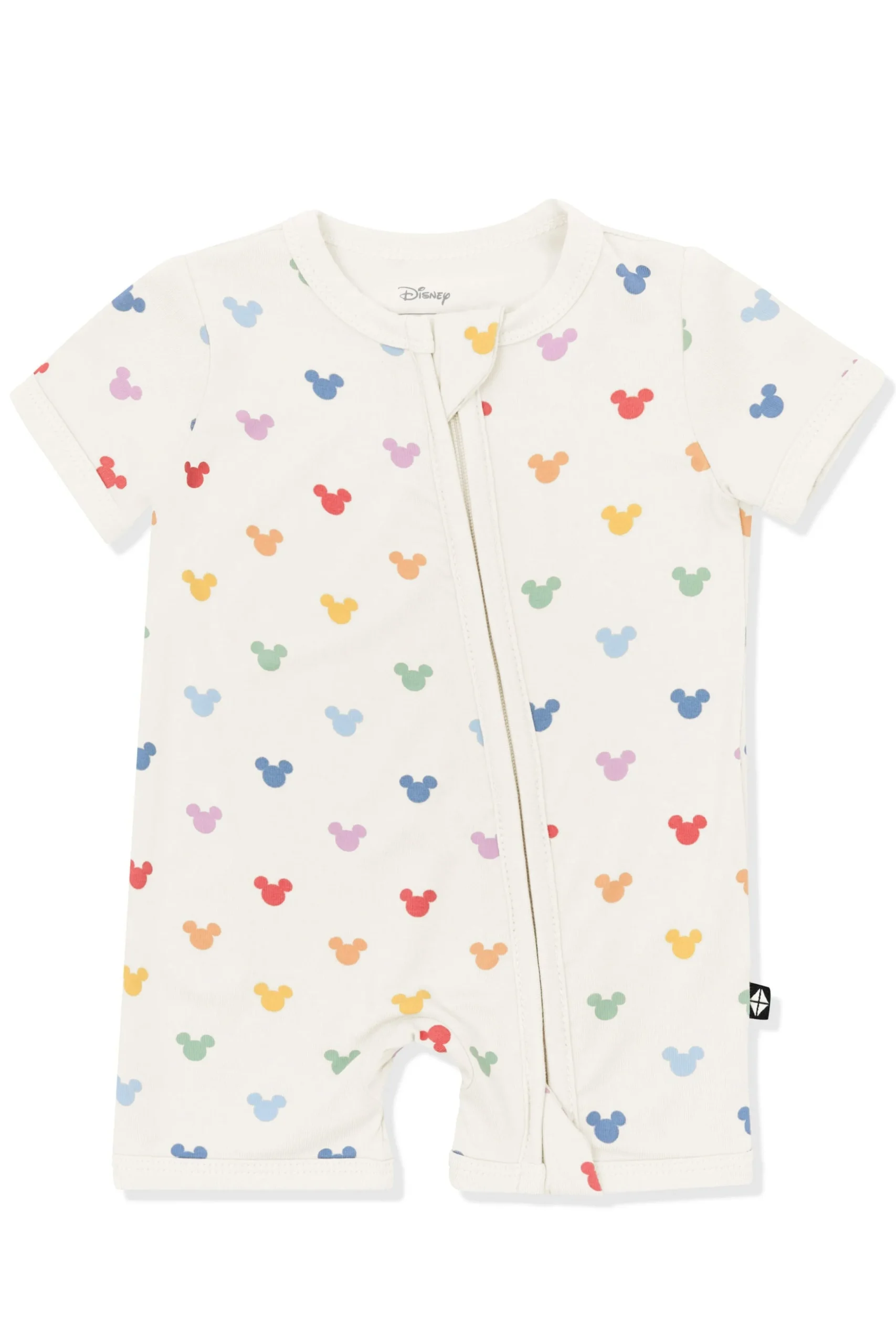Zipper Shortall Romper in Pastel Mickey Mouse