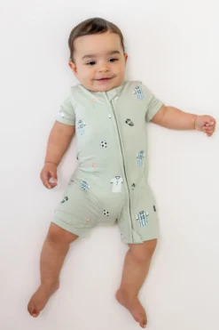 Zipper Shortall Romper in Soccer