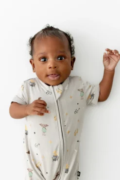 Zipper Shortall Romper in Starry Icon