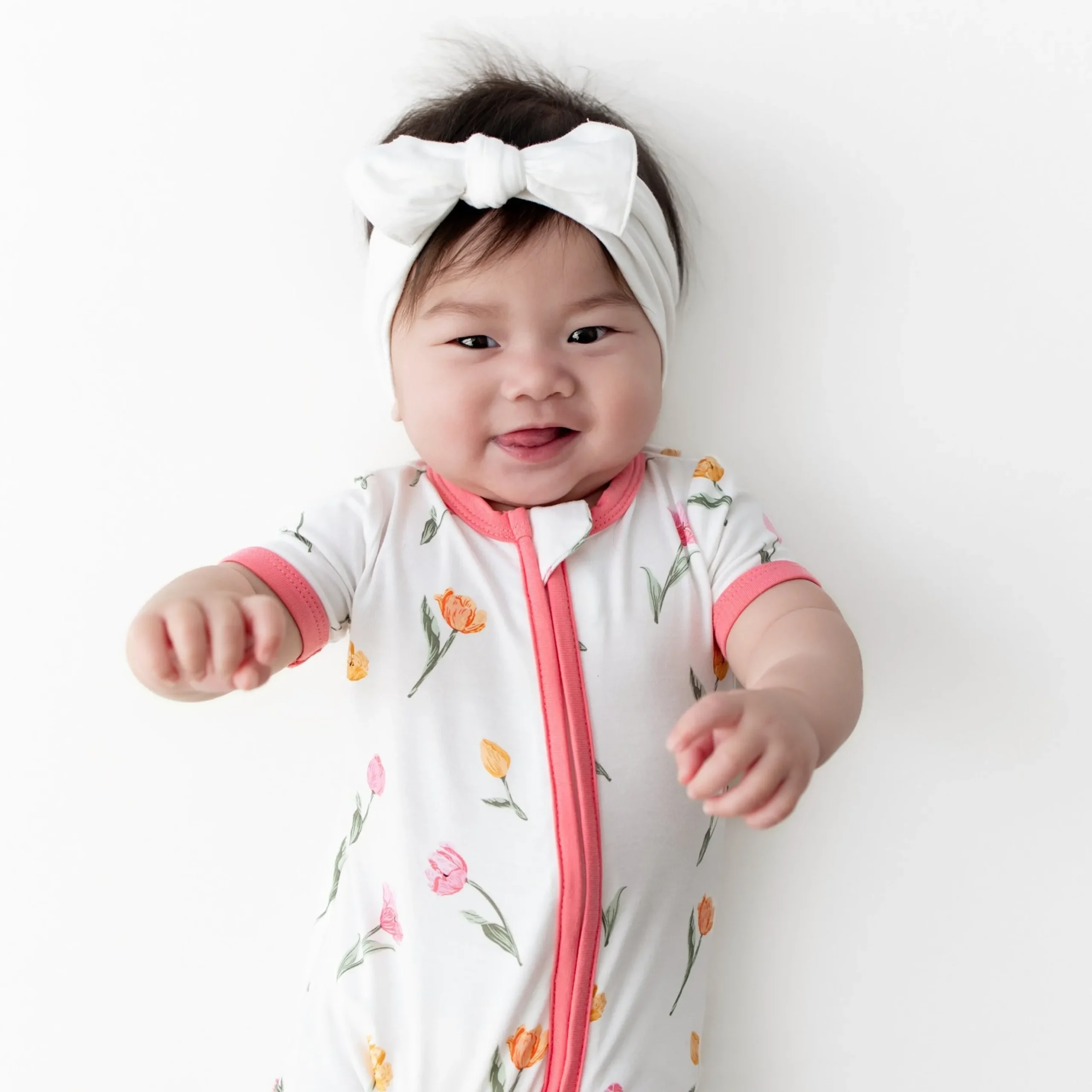 Zipper Shortall Romper in Tulip