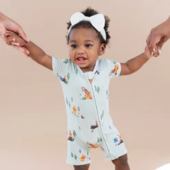 Zipper Shortall Romper in Winnie the Pooh Hundred Acre Wood