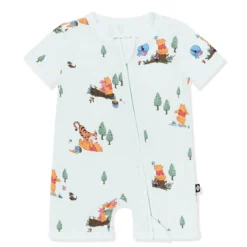 Zipper Shortall Romper in Winnie the Pooh Hundred Acre Wood